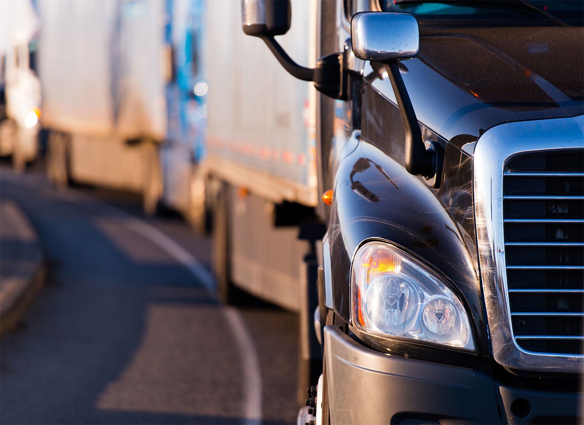 Commercial truck on highway
